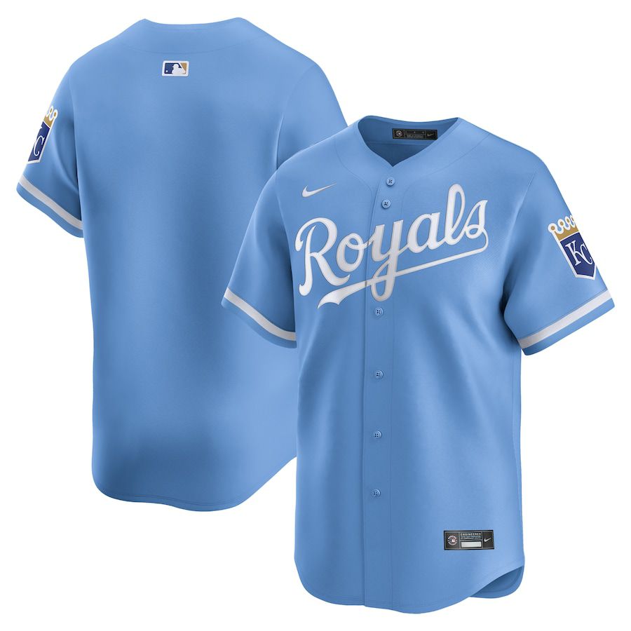Men Kansas City Royals Nike Light Blue Alternate Limited MLB Jersey-0